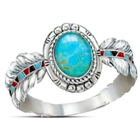 Vintage ladies Feather boho style jewelry set - Picture 4 of 10